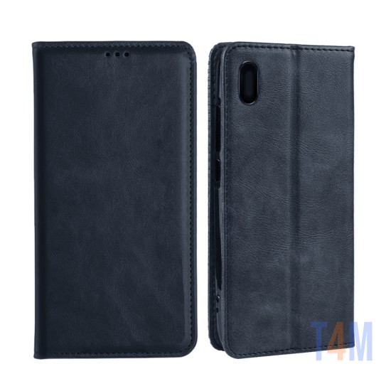 Leather Flip Cover with Internal Pocket For Xiaomi Redmi 7A Blue